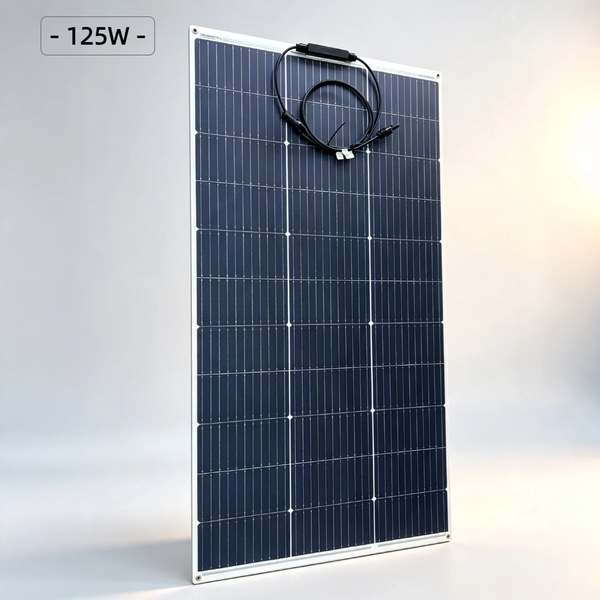 Jingyang PV 125W Flexibles Solarpanel 18V, Ein- oder Zweiteiliges, Monokristallines Photovoltaikmodul, Geeignet für Wohnmobile, Camping usw.