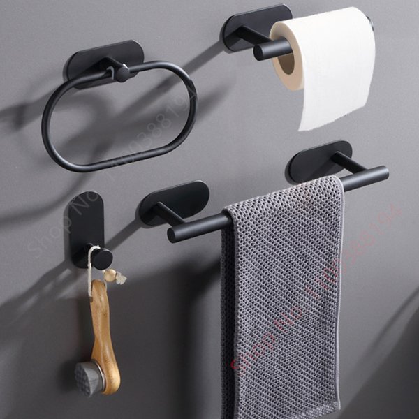 Wand Halterung Wc Handtuch Papier Halter Klebstoff Schwarz Silber Küche Rolle Papier Stehen Hängen Serviette Rack Badezimmer Zubehör WC Aufbewahrungs-Organizer, Taschentuchhalter, goldene
