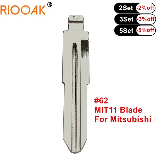 10pcs Car Key Blade Type #62 for Mitsubishi (left) Benz NO.62 Replacement Metal Blank Uncut Flip KD VVDI Remote Key Blade