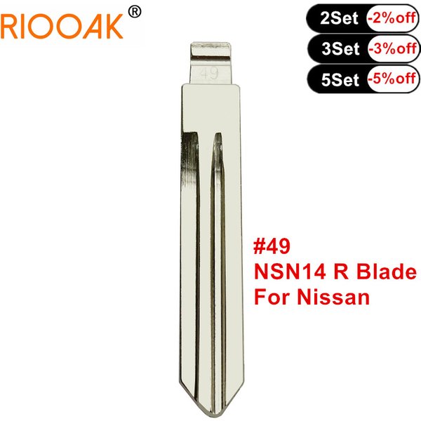 10pcs/lot Metal Blank Uncut Flip KD VVDI Remote Key Blade #49 NSN14 Right Blade for Nissan New 2014 Models