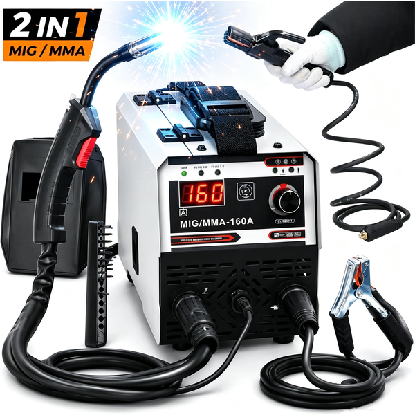 Bromose 2-in-1 220V MIG/MMA Schweißgerät IGBT DC Inverter Schweißgerät Kontakt-Schweißgerät Gasfreies ARC-Schweißgerät mit integriertem Drahtvorschub