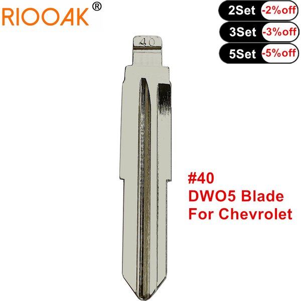 Lame de clé de voiture à rabat en métal vierge non coupée, clé à distance KD VVDI, #40 DWO5 pour Chevrolet EPICA, 10 pièces