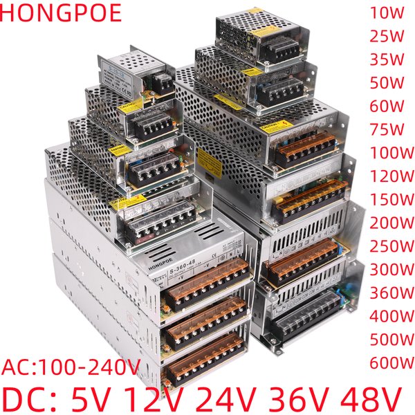 DC 5V 12V 24V 36V 48V Schaltnetzteil 220V bis 5 12 24 36 48 2A 3A 4A 5A 10A 15A 20A 30A 40A 50A 60A Transformatorleistung