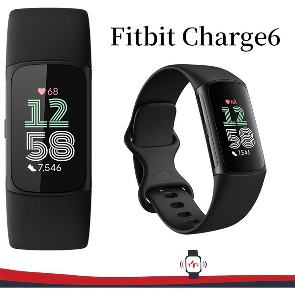 Fitbit Charge 6 Smart Fitness Tracker avec ECG, fréquence cardiaque, SpO2, GPS, moniteur anti-Stress du sommeil, montre étanche pour la course et la natation