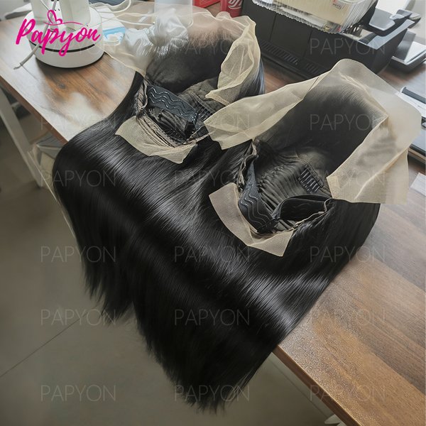 200% Density 30 Pouces Lisse Perruques Cheveux Humains 13X6 Perruque Brazilian HD Transparent Lace Front Wigs Human Hair Perruque Frontal intégral Livraison 1-3 Jours France PAPYON