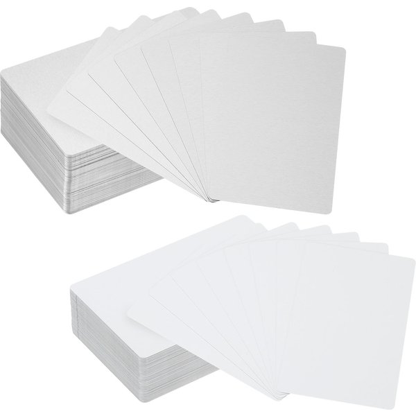 Sublimations-Visitenkarten aus Metall, blanko, 0,21/0,22/0,45 mm dick, aus Aluminium, bedruckbare Namenskarte für individuellen DIY-Druck, Weiß/Silber