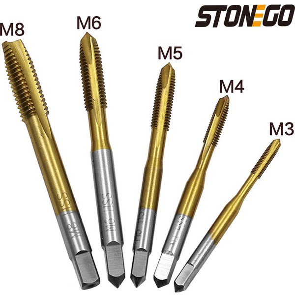 Stone go/10pcs titan beschichteter Gewinde bohrer metrisch hss6542 spiral geriffelter Gewinde bohrer m3/m4/m5/m6/m8