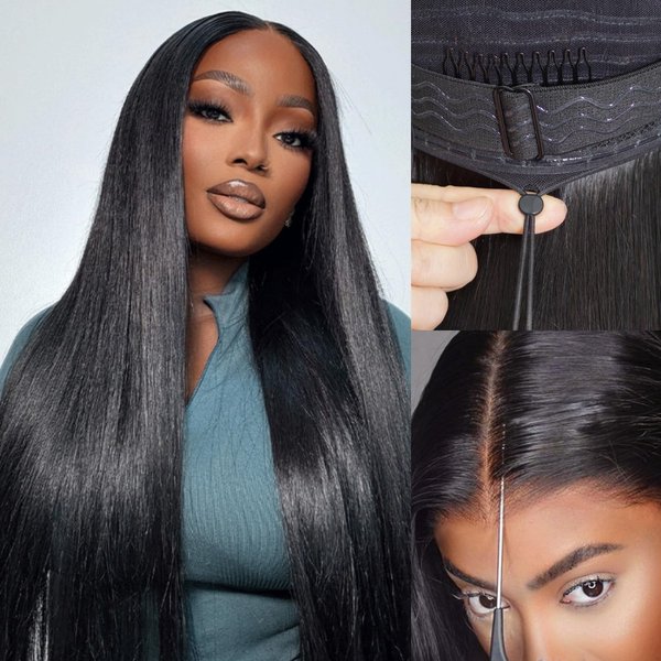 20-32 inch 6X4 Glueless Drawstring Wig Human Hair 4X4 Wear and Go Wigs Bye Bye Knots Pre Cut Lace Pre Plucked Ready to Go Wig 3-7 Days Delivery