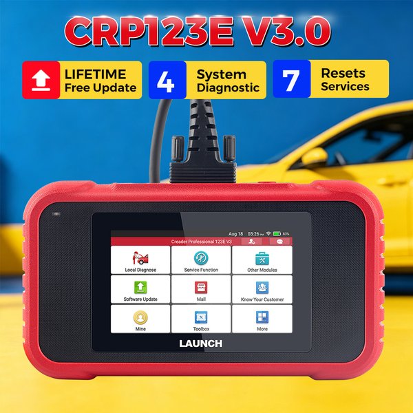 Neuestes LAUNCH CRP123E V3.0 ENG ABS SRS Getriebesystem 7 Reset Funktionen Lebenslang Kostenloser Fehlercode-Scanner OBD Auto-Diagnosewerkzeuge