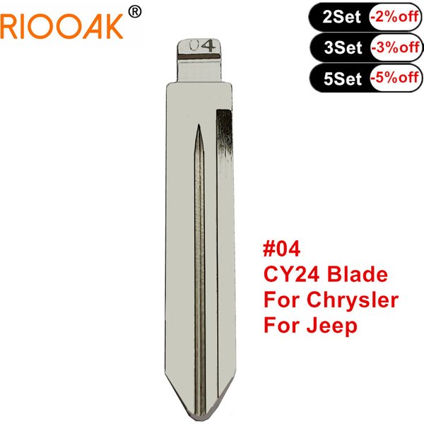 10pcs Type #04 CY24 Replacement Metal Blank Uncut Flip KD Blade For Chrysler 300C Jeep Dodge Auto Car CY24 Key Blade