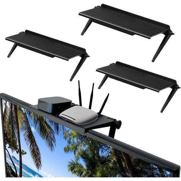 Rack TV Monitor Organizer Screen Top Storage Shelf Holder Practical Home Storage Computer Office Multi-functional Organizer
