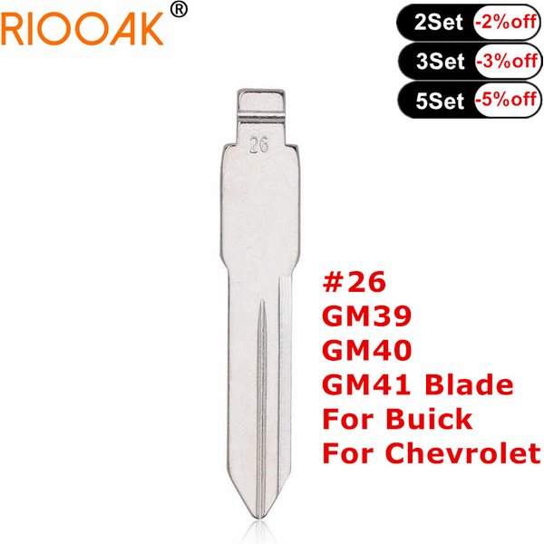 10 Stück ungeschnittenes Metall # 26 GM39 GM40 GM41 Fernbedienungs-Autoschlüsselblatt für Buick Chevrolet Pontiac Hummer für KD Xhorse VVDI-Fernbedienungen