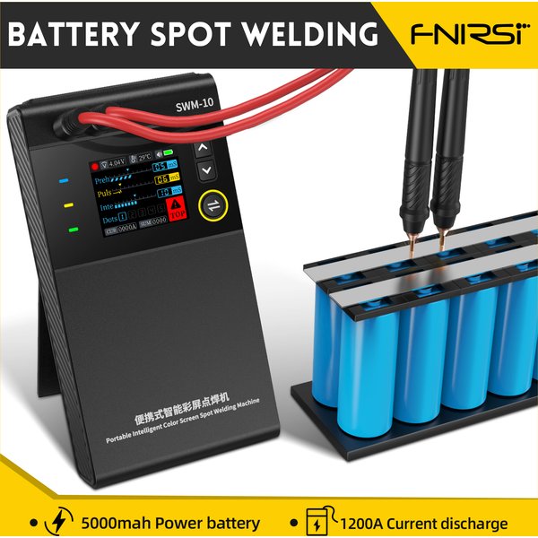FNIRSI SWM‑10 Portable Battery Spot Welder DIY Mini Welding Machine 18650 Battery Pack Welding Tool 5000mAh Weldable Thickness: 0.25mm