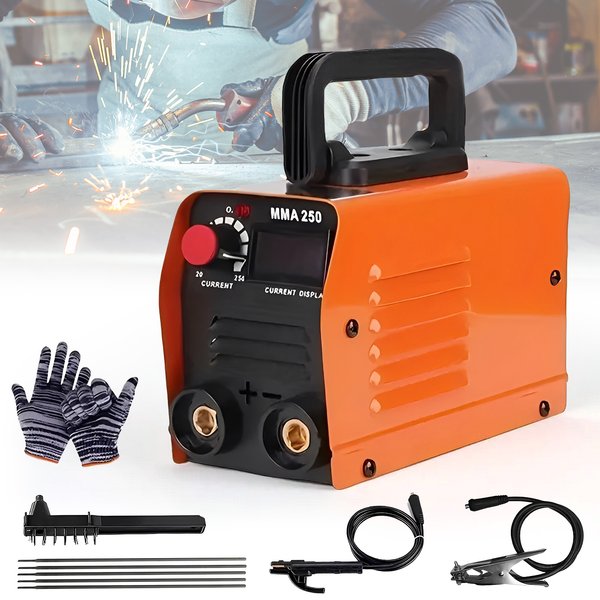 1,5kg ZX7-250 Tragbarer Mini-Inverter-Schweißer 20-250A, Schneller Lichtbogenstart Antihaft-MMA-Gerät für Heim-DIY/Autoreparatur
