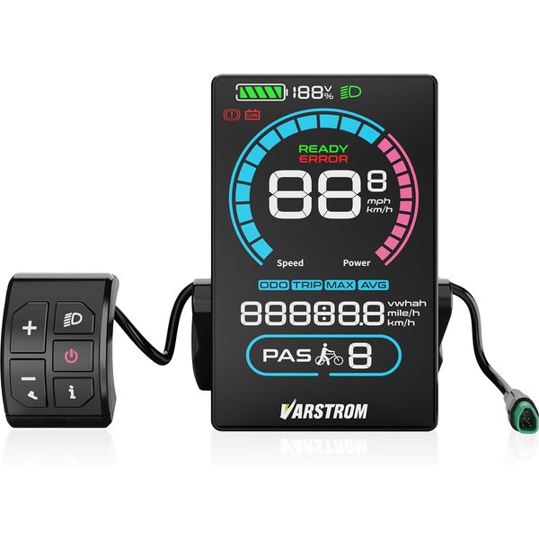 VD618 E-Bike Display CAN-Protokoll, 3,5-Zoll-LCD-Ebike-Bildschirm, für BAFANG CAN-Bus-Mittelmotor-Ebike-Computerpanel mit 5-PIN-Stecker (dreieckig) für E-Bike-Umbausatz