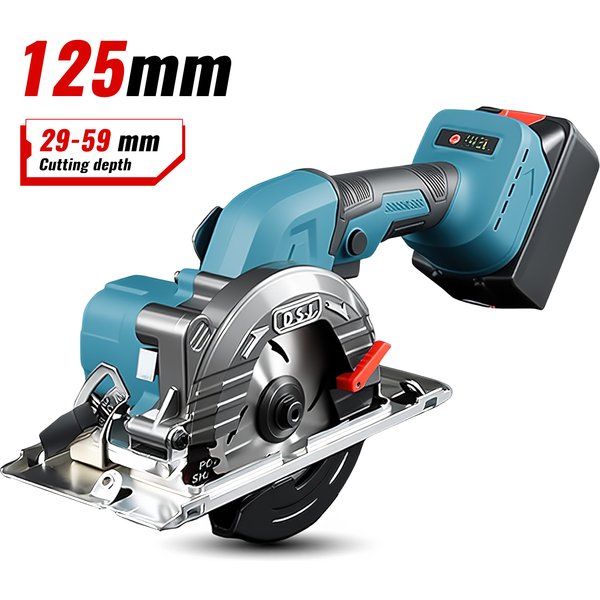 Bürstenlose Kreissäge 5 Zoll 125mm Multifunktionales Schneidwerkzeug Handgeführte Kabellose Elektrische Kettensäge für Makita 18V Akku