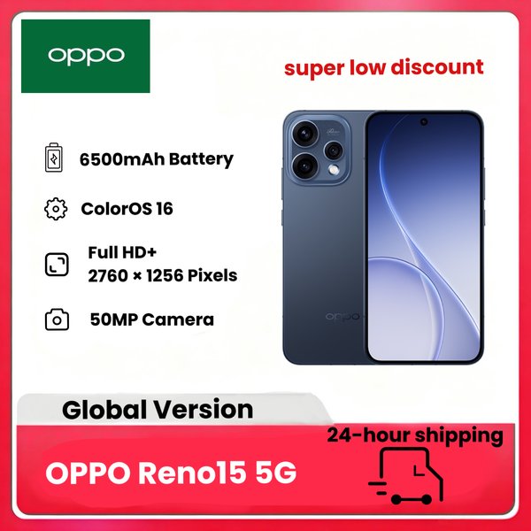 OPPO Reno15 5G Smartphone Android, 8+512GB, 6,59" 120Hz Bildschirm, 50MP Ultraweitwinkel-Selfie-Kamera 3,5x Teleobjektiv Vibe Portrait | ColorOS 16, AI Portrait Glow, Akku 6500mAh, IP69, ohne