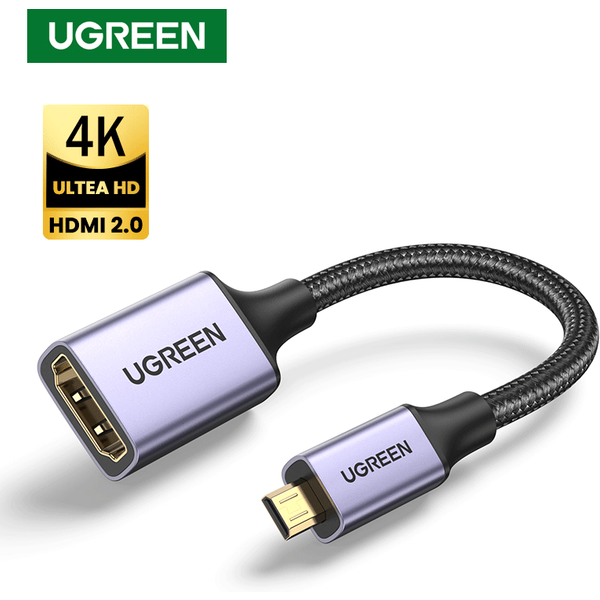 UGREEN – adaptateur Micro HDMI vers HDMI 4K/60Hz 3D, pour GoPro Hero 7 Raspberry Pi 4 Sony Nikon, câble HDMI tressé