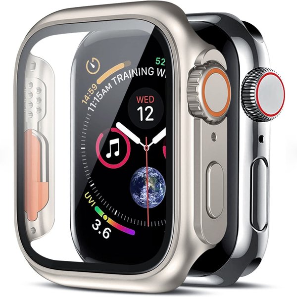 Glas gehäuse für Apple Watch 44mm 45mm 41mm 40mm 42mm 38mm Displays chutz abdeckung Wechsel Ultra Stoßstange iwatch Serie 8 7 se 6 5 3