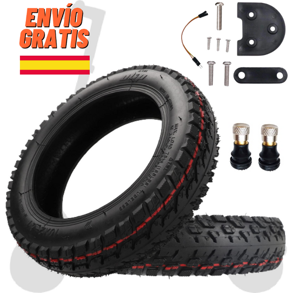 ✅Kit 10 Inch M365 Tubeless Offroad All Terrain Scooter Xiaomi Pro 2 / 1S / Essential / Mi 3 Lite / Cecotec Bongo Serie A / Smartgyro Ziro / Z-Pro / Z-one / Baggio With Valve - 10x2-6.1 Tire Covers 8'5