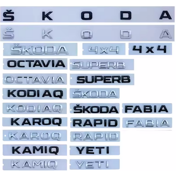 ABS Auto Heck Emblem Kofferraum Abzeichen Aufkleber für Octavia Kodiaq Karoq Superb Rapid Fabia Kamiq Yeti 4x4 Buchstaben Logo Zubehör