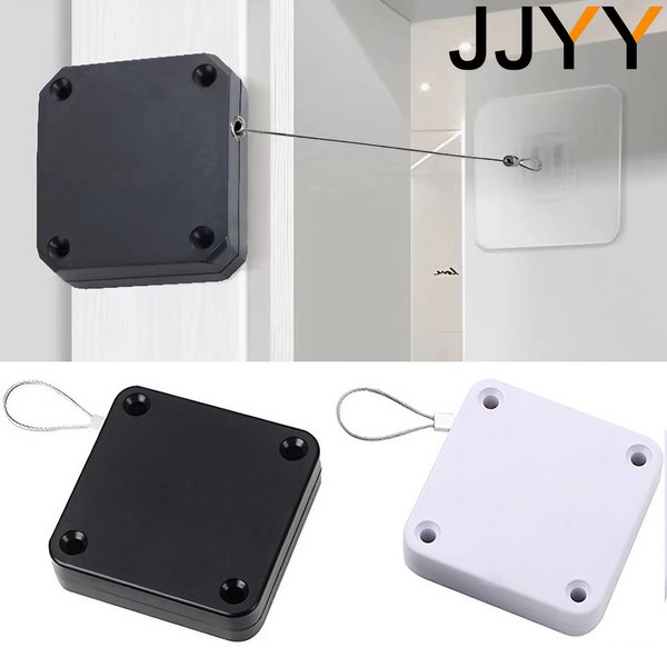 JJYY Punch Free door closer telescopic door device wooden door closed sliding door wire pull rope automatic door closing artifac