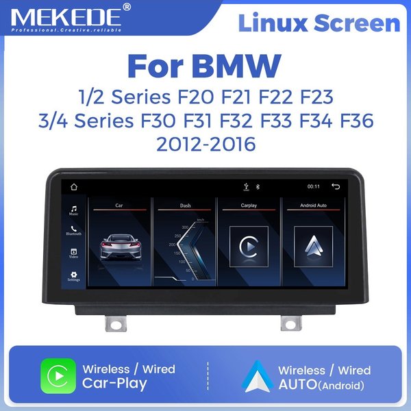 MEKEDE – autoradio Linux pour BMW série 1 2 3 4 F20 F21 F22 F30 F31 F32 F33 F34 F36, sans fil, Android, Carplay, WIFI, SWC, BT, GPS