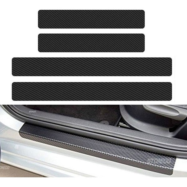 STONEGO 3D Carbon Faser Auto Aufkleber DIY Paste Schutz Streifen Tür Sill Seite Spiegel Anti Scratch Band Wasserdichte Schutz Film