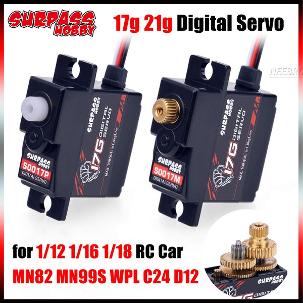 SURPASS HOBBY 17g 21g Digital Servo Metal Gear Motor for 1/12 1/16 1/18 RC Car MN82 MN99S WPL C24 D12 Wltoys Plane Robot Boat