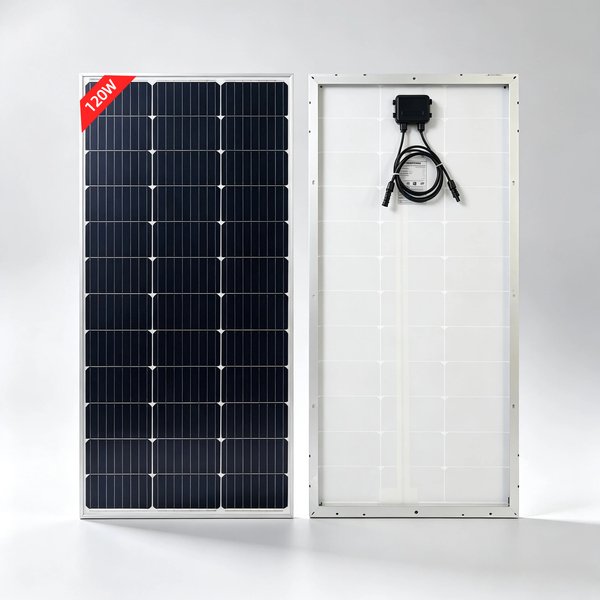120W Starres Glas-Solarmodul, 18V Hocheffizientes Wasserdichtes Tragbares Solarmodul für Hausdach, Camping, Wohnmobil, Netzunabhängiges System