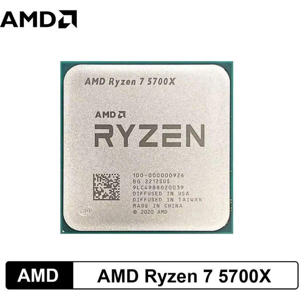AMD Ryzen 7 5700X Desktop Processor 8C/16T, 4.6GHz, 32MB Cache, AM4, No Cooler Included
