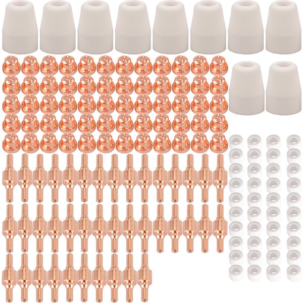 150Pcs PT31 LG40 Plasma Cutter Electrode Tips Cup Consumables Kit For PT-31 CUT40 HYC45D HYC50D CUT50 PLC50D HYC410