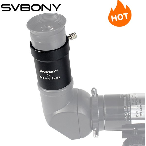 Svbone 5X lentille Barlow 1.25 ''oculaire en métal entièrement enduit prolongateur de longueur focale pour télescope professionnel