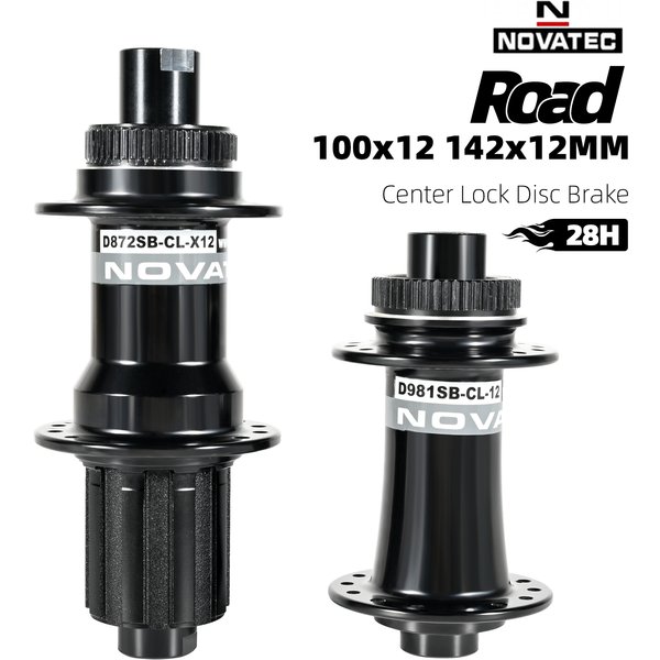 Moyeu de vélo Novatec D981SB/D872SB-CL à frein à disque à serrage central, 28 trous, 4 roulements, HG 8/9/10/11-vitesses, 100x12mm/142x12mm, pour VTT/vélos de route