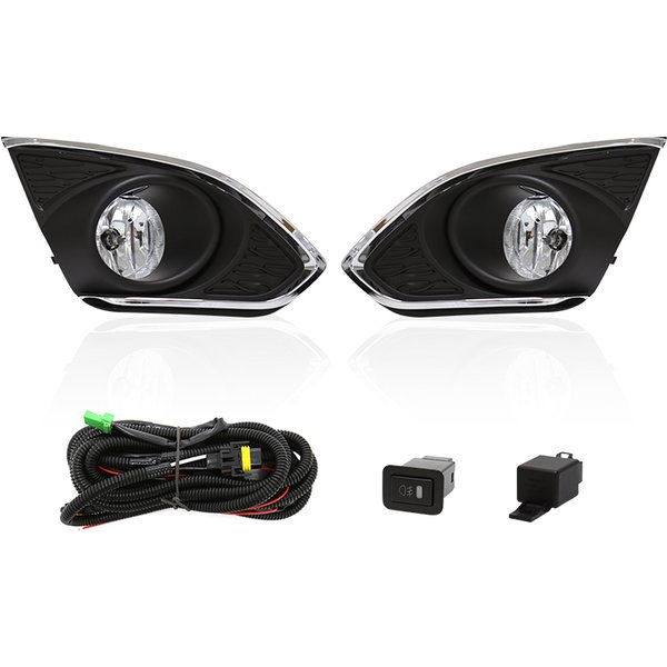 Led DRL Daytime Running Light Fog Lamp Assembly For Chevrolet Chevy Spark 2013 2014 2015 With Wires Harness Switch