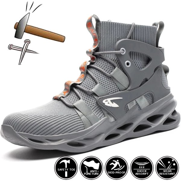 2026 Male Work Boots Indestructible Safety Shoes Men Steel Toe Shoes Puncture-Proof Work Sneakers Male Shoes Adult Work Shoes