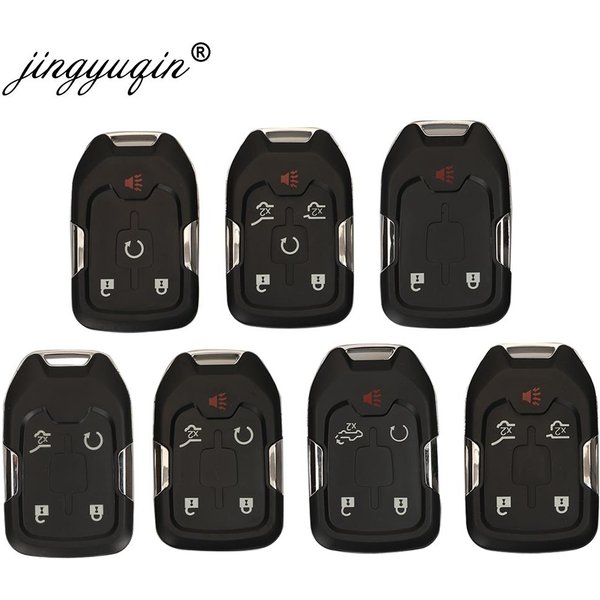 jingyuqin Smart Keyless Fob Shell for Chevrolet Tahoe Silverado Suburban Tahoe GMC Sierra Acadia Terrain YUKON Remote Key Case