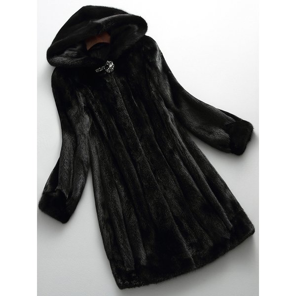 Lautaro hiver luxe Long noir fausse fourrure de vison manteau femmes avec capuche à manches longues élégant épais chaud moelleux fourrure veste 6xl 7xl