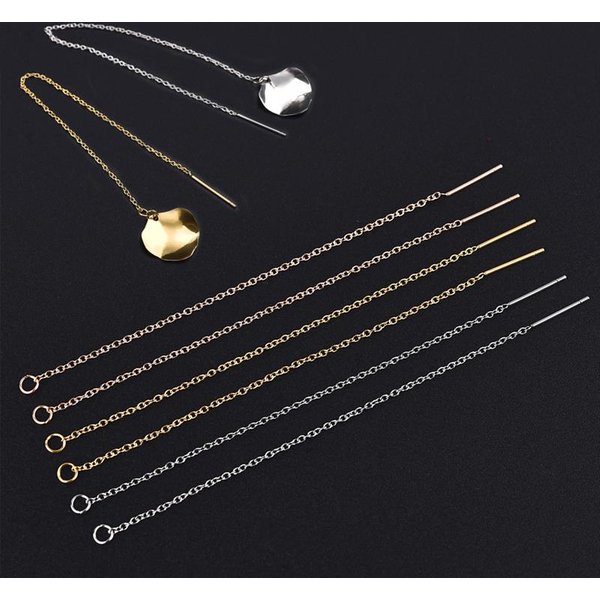 10Pcs Gold Lange Quaste Kette Edelstahl Ohrringe Ohr Linie Ohrring Kette Zubehör Für DIY Schmuck, Die Entdeckungen