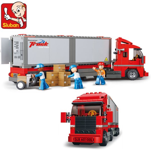 345Pcs Städtischen Fracht Lagerung Stadt Großen Lkw Auto Modell Bausteine Sets DIY Hobbys Brinquedos Ziegel Pädagogisches Kinder Spielzeug