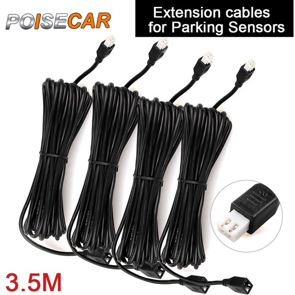 4pcs 2 Pin Pure Copper Extension Cable For The Reversing Radar for Parking sensors 3.5 Meters Extension Radar Cable