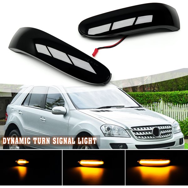 Clignotant dynamique à LED pour Mercedes Benz, indicateur de rétroviseur latéral, clignotant, classe M, ML, W164, GL, X164, R, Wbulete, ML350, 2 pièces