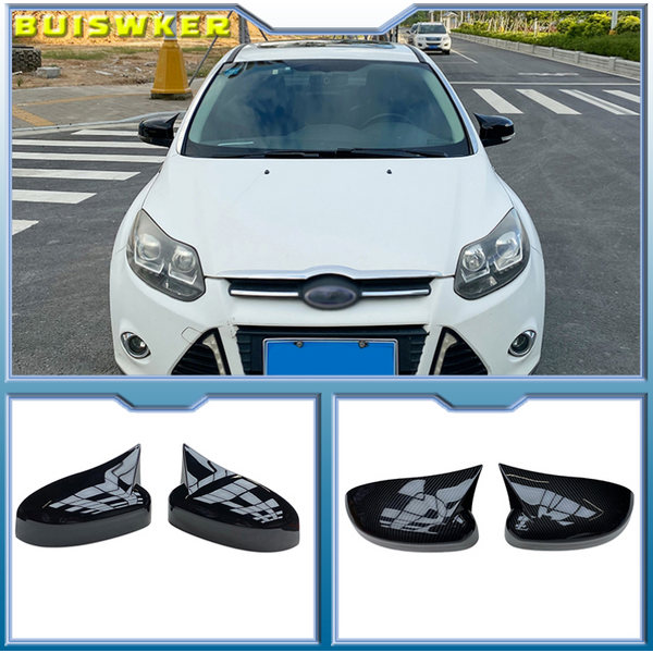 Carbon Faser Helle schwarze Seite Rückspiegel Abdeckung Für Ford Focus MK2 MK3 2008 2009 2010 2011 2012 2013 2014 2015 2016 2017