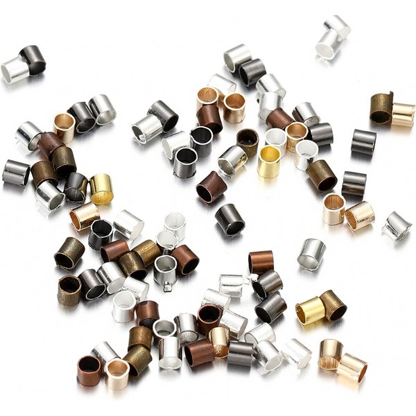 Lot de 500 perles rondes en alliage de zinc, 1.5-2.5mm, intercalaires, extrémités de tube, entretoise, embout de fil, connecteurs pour bijoux exécutifs