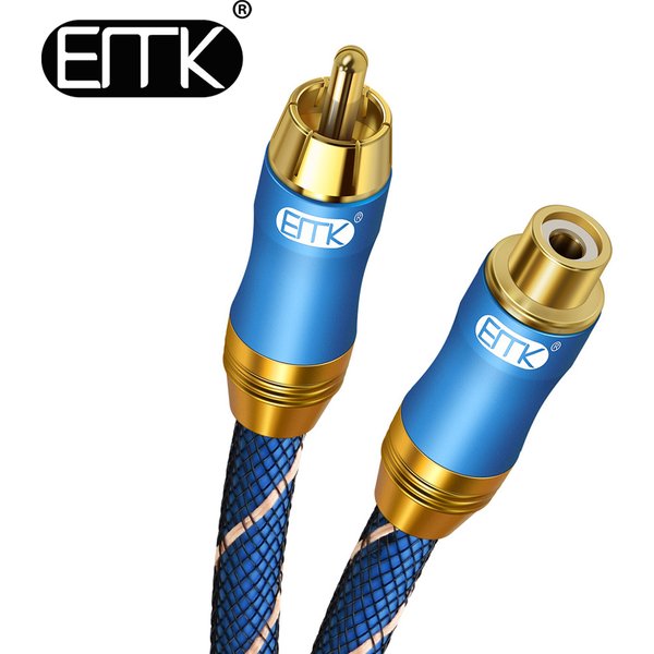 EMK-Câble audio d'extension RCA pour caisson de basses, câble coaxial numérique, coque en alliage d'aluminium, câble stéréo pour DVD, haut-parleur, Smart-TV