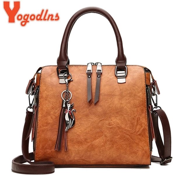 Yogodlns Vintage Katze Quaste Luxus Handtasche Frauen Taschen Doppel-reißverschluss Umhängetaschen Schulter Tasche Casual Shell Tote Ladies