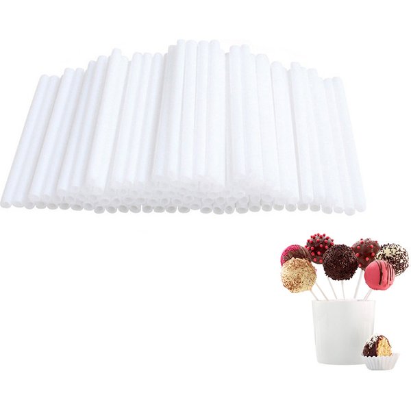 LMETJMA 50 Stück 15 cm Lutscherstäbchen BPA-frei Kuchen-Pop-Sticks für Schokolade, Zucker, Süßigkeiten, Lutscher-Sticks für Kuchen-Pops PYKC1010-2