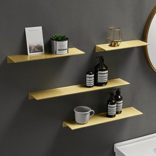 Étagère de rangement de salle de bain, or brossé, noir et blanc, 30-50cm, étagères de salle de bain modernes, étagère murale de cuisine, accessoires pour la maison