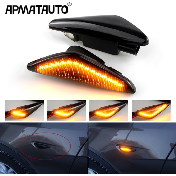 2Pcs Sequentielle Dynamische Fließende LED Seite Marker Licht Blinker Licht Blinker Für BMW E70 X5 F25 X3 E71 x6 2007-2013