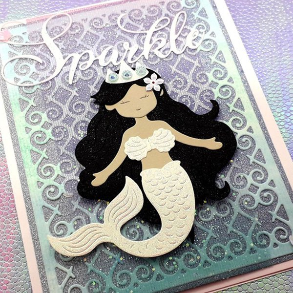Aluminium Metall Schneid stempel geschnitten bauen Meer Meerjungfrau Scrap booking Papier Handwerk Album Karte Stanz messer Kunst Cutter geätzte Matrizen